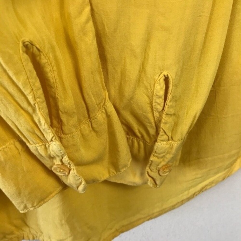 Splendid Yellow Henley Long Sleeve Tunic Blouse Top M Spring Summer Boho - Picture 11 of 14